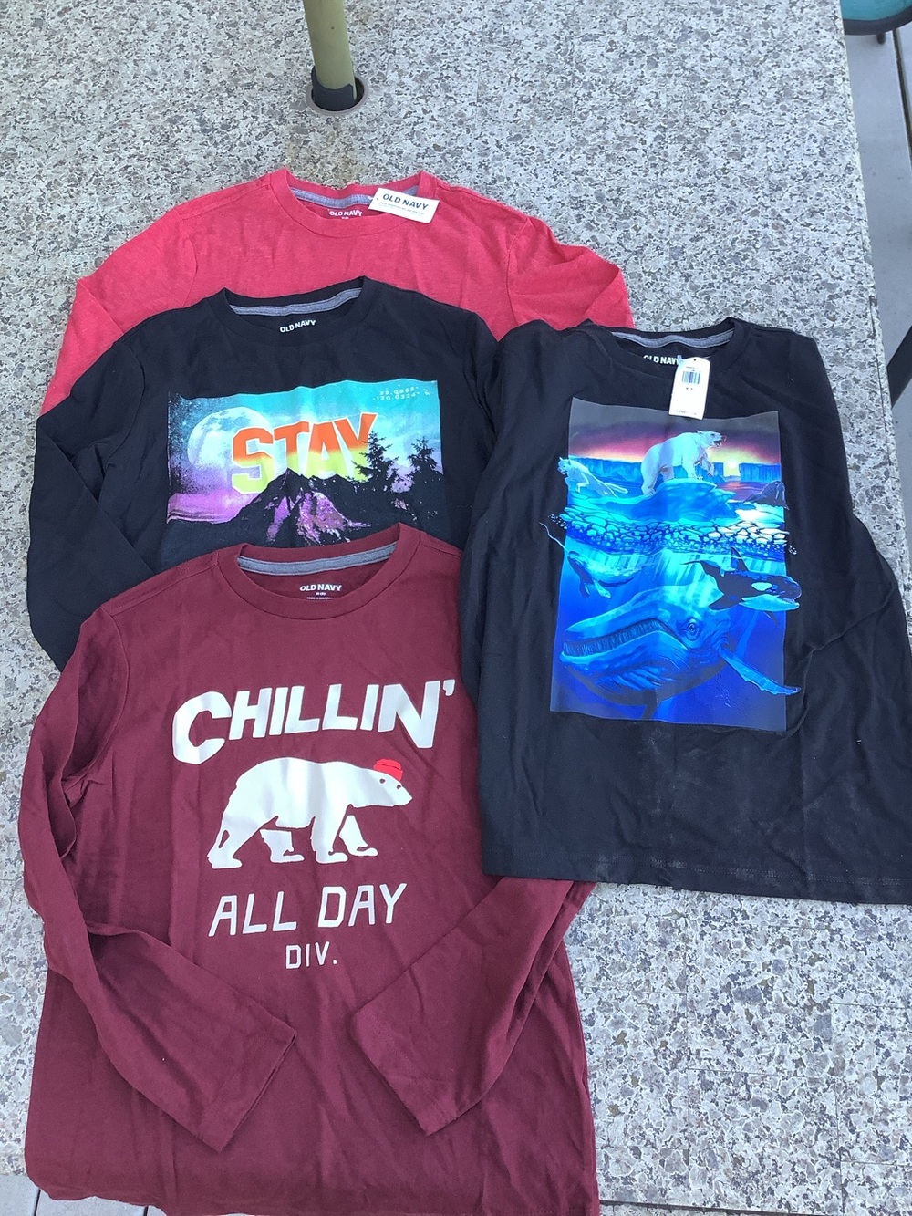 Old Navy Long Sleeve T-shirts - Lot of 4 - Boy’s size 8 - New